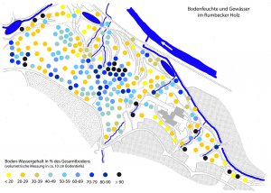 Jeder Messwert ist der Mittelwert von drei Messungen auf einer Fläche von ca. 0,5 m²